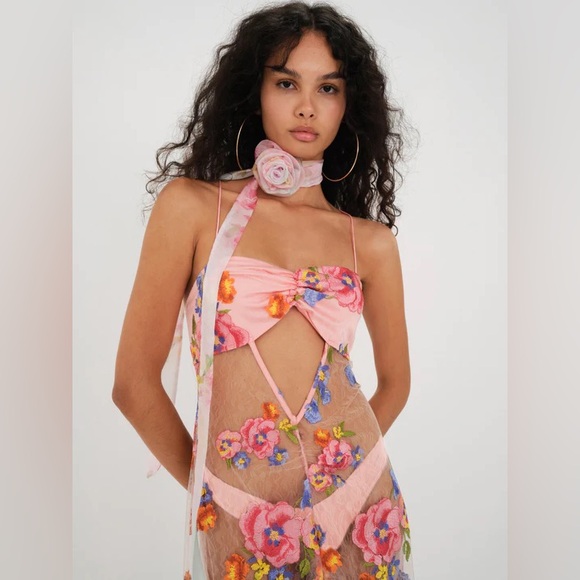 NWT For Love and Lemons Delaney Maxi Dress, Size Small - Picture 2 of 3